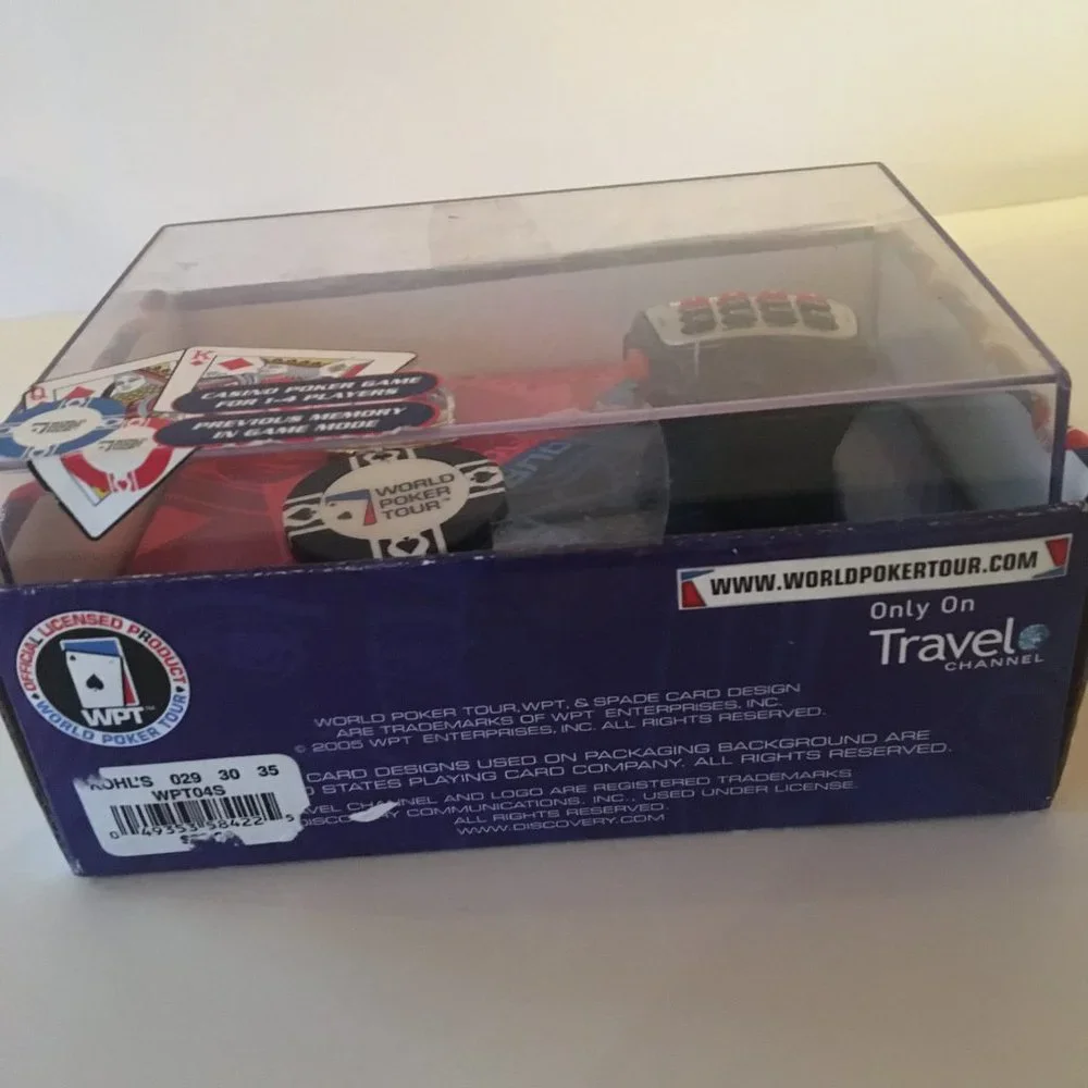 World Poker Tour Travel Game Wrist Watch Texas Hold'em Official With keychain